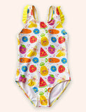 Summer Fruit Print Lace Swimsuit