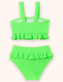 Fluorescent Color Split Swimsuit