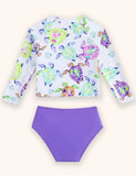 Long Sleeve Turtle Printed Swimsuit