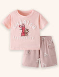Rabbit&Mouse Printed T-shirt Set