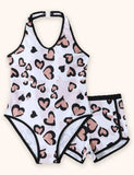Heart Printed Swimsuit Set
