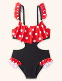Lovely Ruffle Edge Pattern Swimsuit
