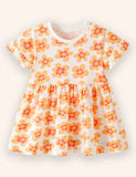 Cute Flower Print Cotton Dress