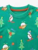 Christmas Skiing Snowman Printed Sweatshirt