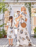 Mom&Me Off-Shoulder Flower Chiffon Dress