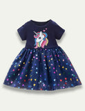 Cartoon Unicorn Heart Tulle Dress