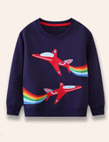 Rainbow Jet Appliqué Sweatshirt