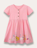 Animal Appliqué Dotted Dress