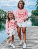 Valentine's Day Mom and Me Printed Long Sleeve Sweatshirt