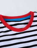 Construction Car Applique Striped Long Sleeve T-Shirt