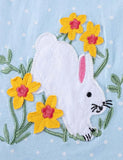 Cute Bunnies Appliqué Long Sleeves Dress