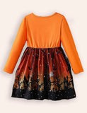 Halloween Long Sleeve Bat Tulle Dress