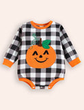 Halloween Pumpkin Applique Romper