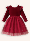 Velvet Bow Tulle Dress