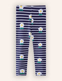 Flower Striped Print Leggings