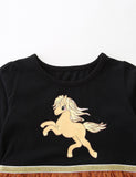 Cartoon Unicorn Tulle Long Sleeve Dress