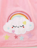Clouds Rainbow Applique Long Sleeve Dress