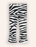Zebra Striped Flared Leggings