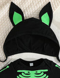 Halloween Bat Romper + Hat