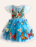 Butterfly Applique Tulle Dress