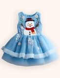 Tulle Snowman Applique Dress