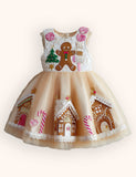 Tulle Gingerbread Embroidered Dress