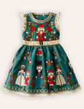 Christmas Nutcrackers Embroidered Dress