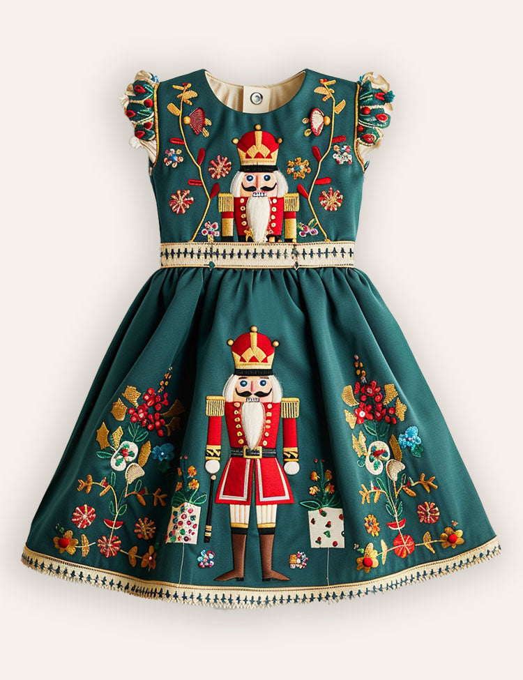Christmas Nutcrackers Printed Dress