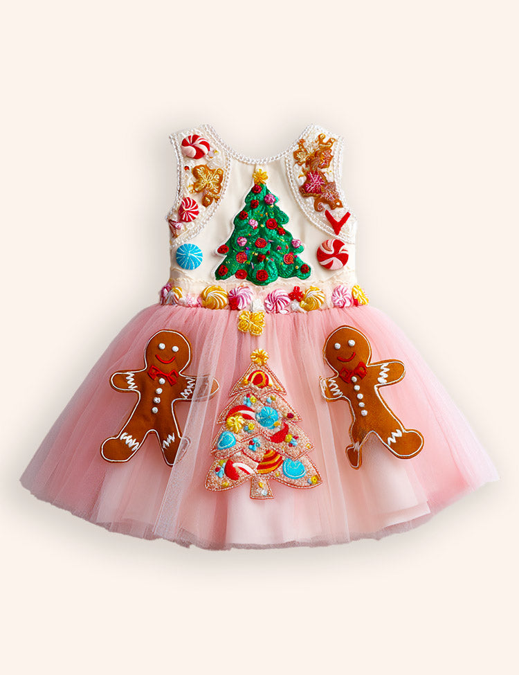 Tulle Gingerbread Man Christmas Tree Dress