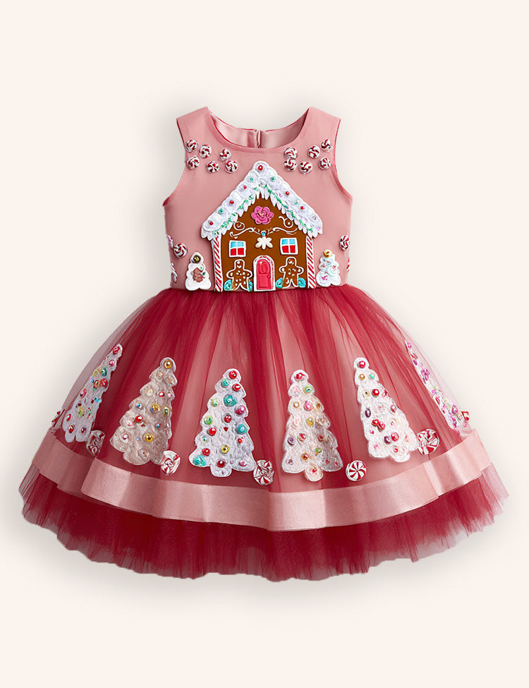 Tulle Gingerbread Christmas Tree Dress