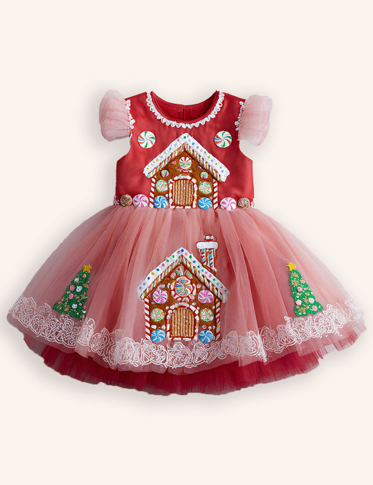 Tulle Gingerbread Christmas Tree Dress