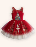 Christmas Ballet Tulle Appliqué Dress