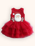 Tulle Christmas Santa Embroidered Dress