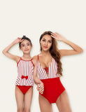 Bow Striped Printed Family Matching Swimsuit - Mini Taylor