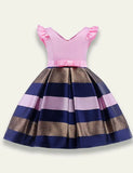 Flying Sleeve Bow Striped Party Dress - Mini Taylor