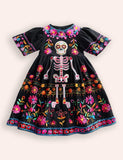 Halloween Skeletons Printed Dress