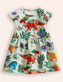 Fun Dinosaurs Printed Dress