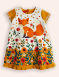 Fox Floral Appliqué Dress