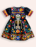 Halloween Skeleton Printed Dress