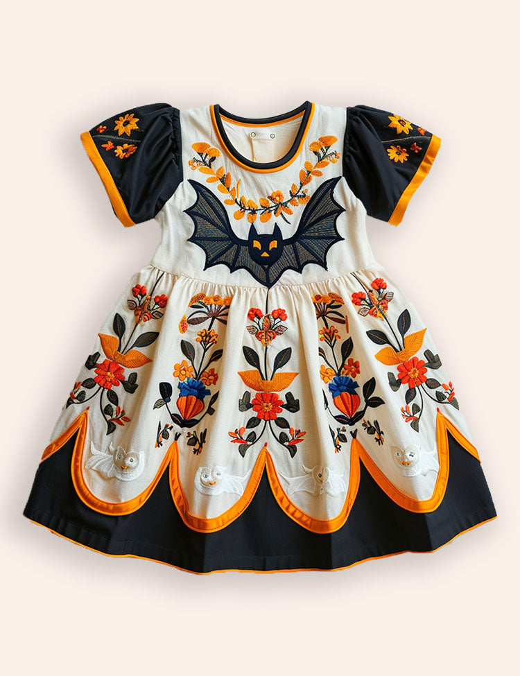 Halloween Bat Appliqué Dress