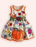 Halloween Pumpkins Appliqué Dress