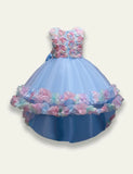 Mesh Flower Tail Party Dress