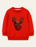 Sequined Elk Sweatshirt - Mini Taylor