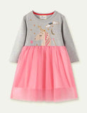 Unicorn Embroidered Long Sleeve Dress