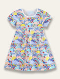 Cartoon Weather Print Dress