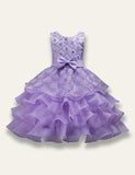 Bowtie Fluffy Studded Sequin Princess Party Dress