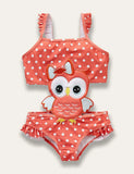 Cartoon Appliqué One Piece Swimsuit
