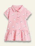 Cartoon Dotted Polo Dress