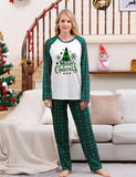 Christmas Tree Plaid Letters Printed Family Matching Pajamas - Mini Taylor