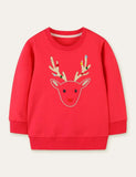 Elk Appliqué Embroidered Sweatshirt - Mini Taylor